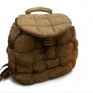 Sol & Solene Black Woven Puffer Backpack